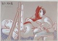 L’artiste et son modèle 2 1970 abstrait Nue
